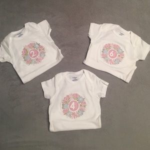 Monthly Baby Onesies - 12 month set
